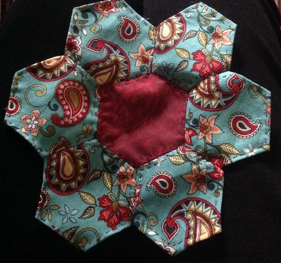 Julie's hand-pieced hexagon